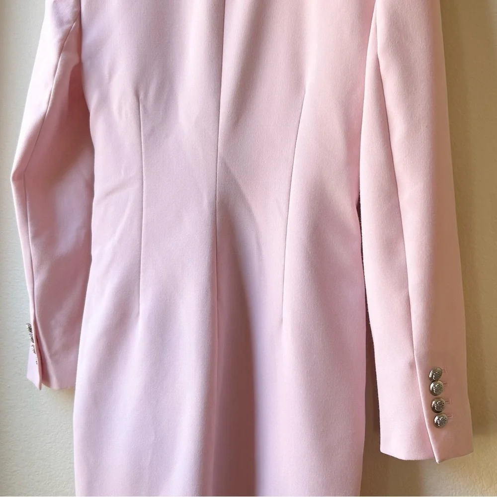 ZARA DRAPED BLAZER DRESS Barbiecore Barbie Core Mini Twist Front Sz S - Picture 9 of 16